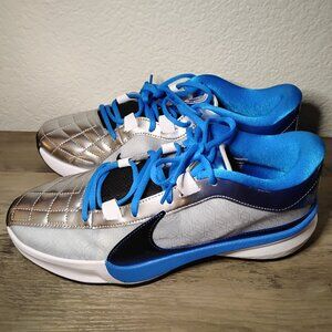 Nike Air Zoom Giannis 'Freak 5' Blue/Metallic Silver DX4985-402 Men's Sz 9.5